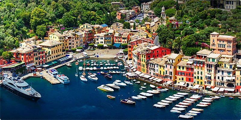 Portofino is available by ferry from Santa Margherita Ligure, Rapallo, Camogli, and Genoa.